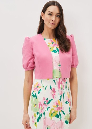 Phase Eight Mabel Puff Sleeve Jackets Pink Australia | BE6915407